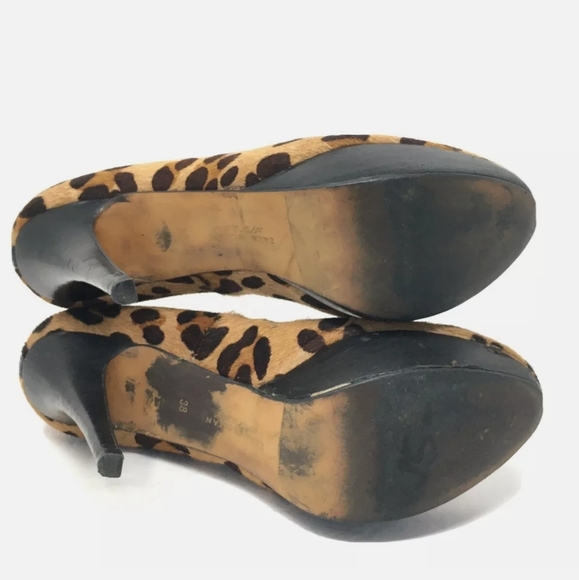 Zara Woman Pony Hair Heeled Platform Pumps 7.5 - Picture 7 of 9